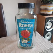 Vintage Original Cadbury's 3.5lb Roses Chocolates Glass Sweet Jar 3.5lb