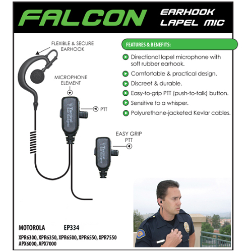 Falcon police earpiece headset - police,
