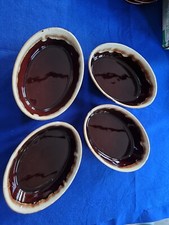 Pfaltzgraff Brown Drip Glaze Oval Oven Serving Dishes x 4 7.5" length Vintage