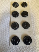 8 Vintage Black Marbled Glass