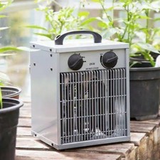 Electric Greenhouse Heater 2kW with Thermostat for Garage Shed Indoor Use