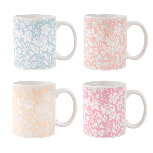 Set mugs floral - 4, design