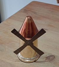 Chrome and copper effect metal windmill cigarette box holder ? 20cm tall