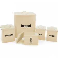 5PC METAL KITCHEN BREAD BIN
