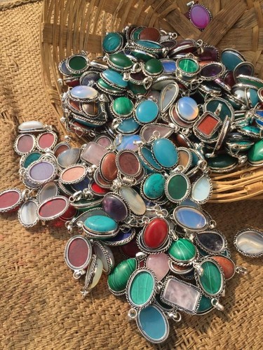 Turquoise mix gemstone - &, 925