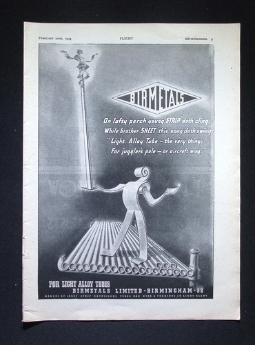 Original 1944 advert birmetals - original,