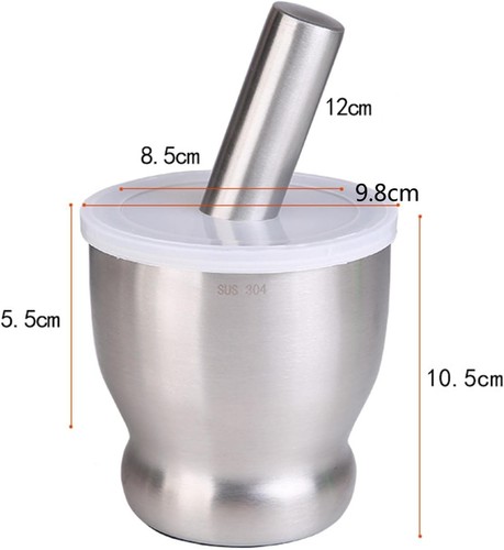 Stainless steel mortar and - sv,