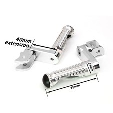 FOR YAMAHA MT-03 06-12 11 10 09 08 07 SILVER MPRO 40MM LOWER FRONT FOOT PEGS