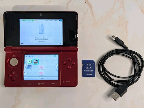 Nintendo 3ds flame red console - nintendo,