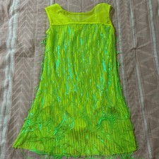 Neon Yellow Sequin Fringe Y2K