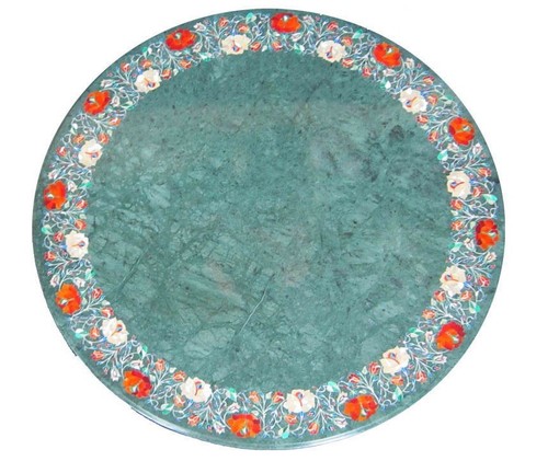 Green marble coffee - green, table