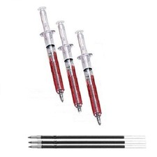 3 SYRINGE BLOOD NOVELTY PENS &