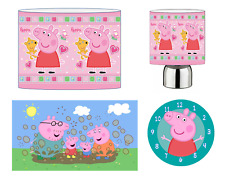 PEPPA PIG CEILING SHADE, TOUCH LAMP, WALL ART, CLOCK or BUNDLE