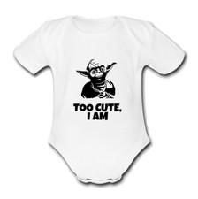 Yoda too cute babygrow - yoda,