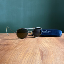 Algha (Savile Row) Glasses | Rare Pilot Sunglasses Spectacles | WWII Silver