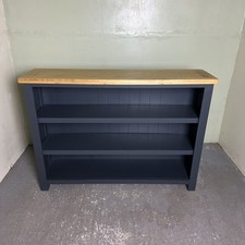 Cotswold Charcoal Grey Painted Wide Low Bookcase - FC58