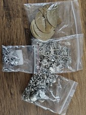 Reclaimed Jewellery Beads, Spacer And Charms, Silver & Gold Mix 250g