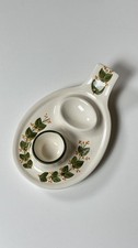 Jersey Pottery Egg Cup Plate Scandi Style Leaf Flower Pattern
