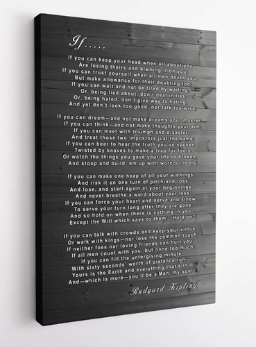 Rudyard kipling poem canvas - if,