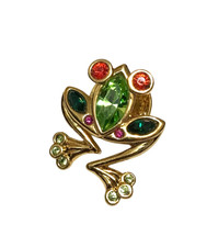 Swarovski Crystal Frog Lapel