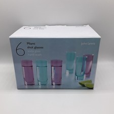 John Lewis Set of 6 Blue and Pink Miami Shot Drinking Cocktail Glasses