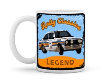  RALLY CLASSICS ROTHMANS FORD ESCORT MK 2 RALLY CAR MUG - ORIGINAL DIGITAL ART