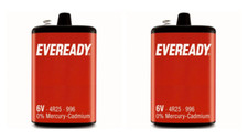 2 x Eveready 6V 4R25 996 Lantern Battery | 0% Mercury-Cadmium | Carbon Zinc |