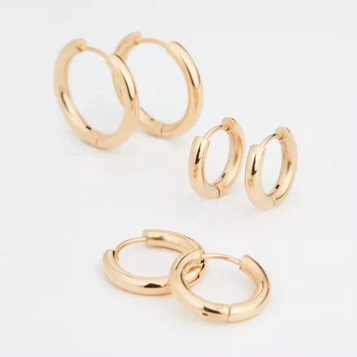 9ct gold fill sleeper hoop - gold,