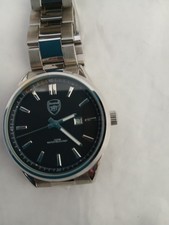 arsenal watch with stainless steel bracelet, no box, new battery