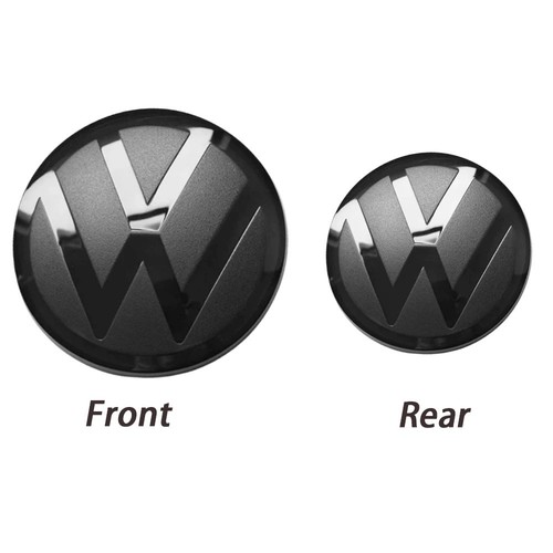 2pcs black badges front - vw,