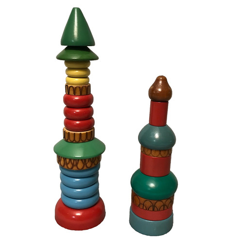 Russian wooden stackable tower - russian,