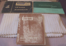 TRIUMPH CARS OWNERS HANDBOOKS (3 x DIFFERENT - TRIUMPH 1300/DOLOMITE/HERALD)USED