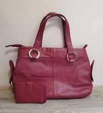Joshua Taylor Shoulder /Hand Bag With Tommy & Kate Purse Raspberry Pink Leather