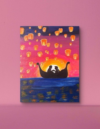 Tangled with lanterns canvas - tangled,