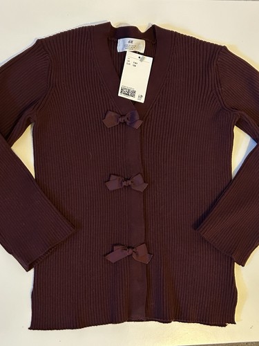 Burgundy ribbed cardigan - h&m,