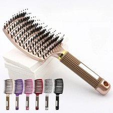 Women Magical Brush Detangler Detangling Boar Bristle Hair Brush Arched Design