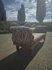 An Amazing Regency Double Scroll Ended Three Seater Sofa C1820 Tiger Chenille 