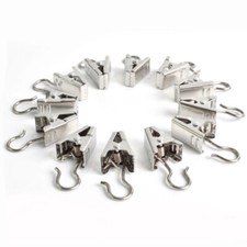 20 X STAINLESS STEEL SMALL CURTAIN HANGING BULLDOG CLIP CLAMPS PEGS
