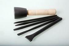 Italian Stone Carving Fire-Sharp Carbon Steel Chisel Set with 900g Dummy Hammer