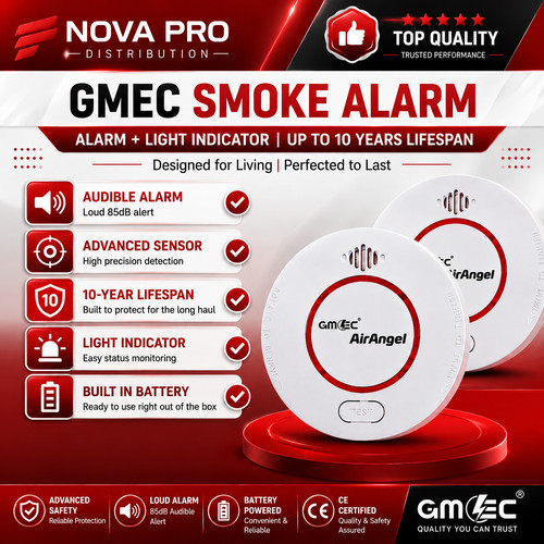 Gmec smoke alarm with battery - alarm,
