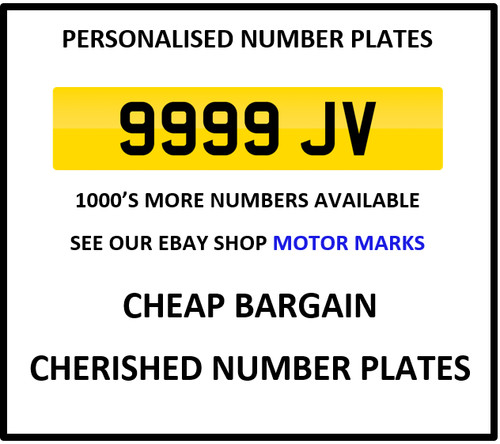 Private number plate 9999 - jv,