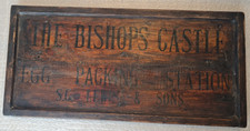 Vintage Rustic Wooden Sign / Plaque - The Bishops Castle Egg Packing Station