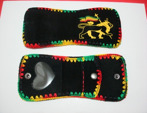 Handmade leather wallet with - handmade,