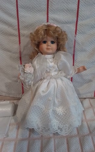Porcelain wedding doll - porcelain,