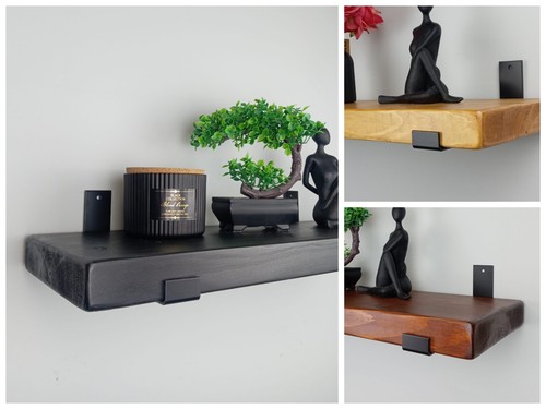 Rustic chunky wooden shelf - chunky,
