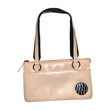 Elle Bag Baguette Faux Patent Leather Bag- Cream, 80s Classic Y2K vintage