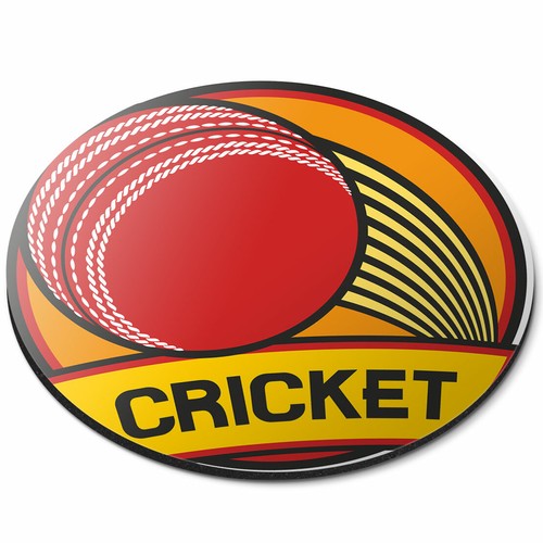Round mouse mat - cricket, ball