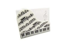 Music Themed White Grand Piano