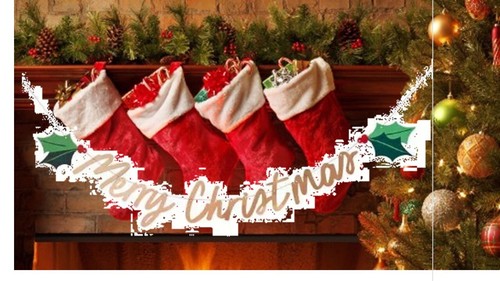 Gold merry christmas banner - christmas,