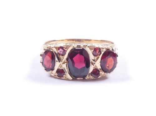 Vintage 9ct ladies - ladies, garnet